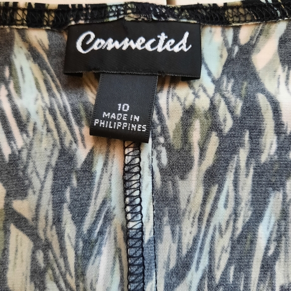 Connected abstract ikat print wrap midi dress 10 - Picture 8 of 13